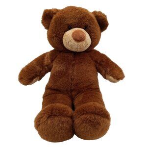 Teddy Bear Build a Bear Brown Sitting 15 Inch Plush Fuzzy Stuffed Animal Toy